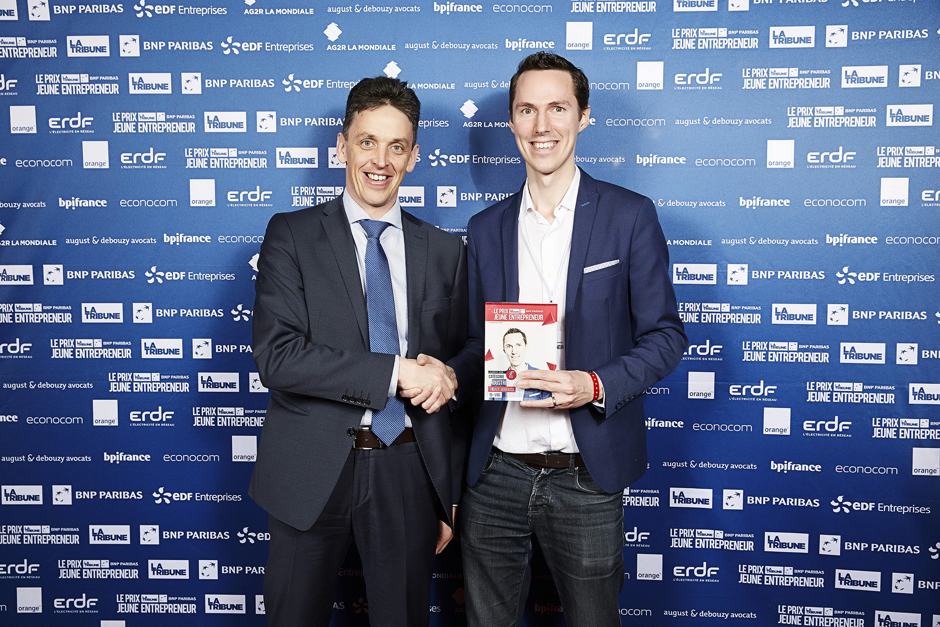 Kris Vervaet, directeur marché d'affaires EDF Entreprises, et Thibault Jarousse, co-fondateur de 10-Vins