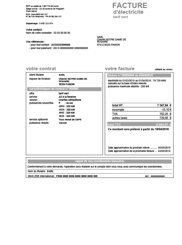 Facture D Electricité Depannafge