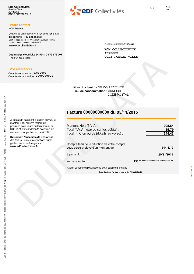 exemple de facture d'electricite edf