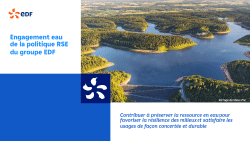 Engagement eau de la politique RSE du groupe EDF