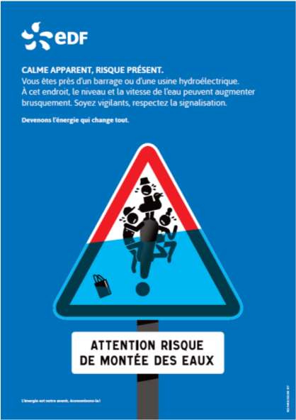 Affiche de prévention sur les risques de montée des eaux