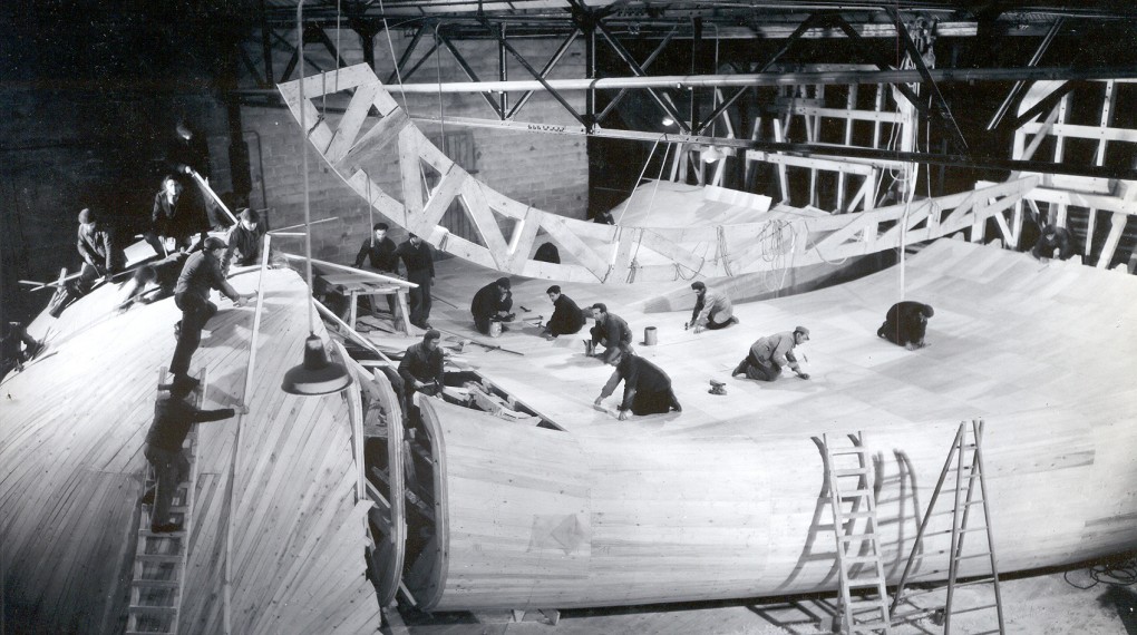 photo de la construction de la centrale