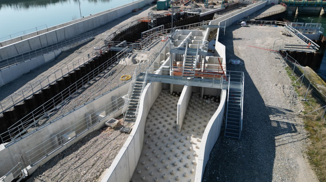 Chantier passe à poissons EDF de Marckolsheim