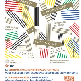 Affiche JEP à la centrale cycle combiné gaz de martigues