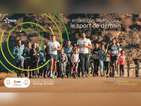 Visuel de la campagne enJeux d'avenir 2024 « Ensemble, imaginons le sport de demain »