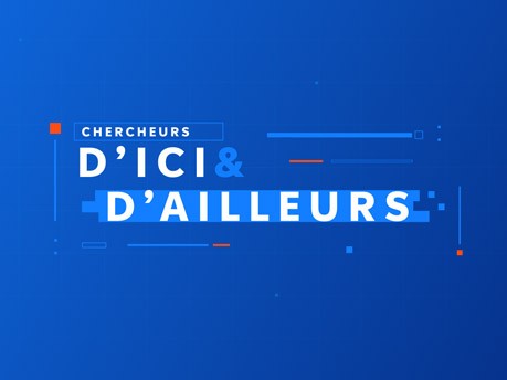 Titre Chercheurs d'ici & d'ailleurs sur fond bleu