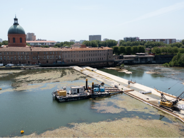Chantier de la chaussée du Bazacle 2024