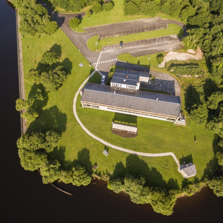 Vue du ciel de la Maison du Lac et des parcelles cédées