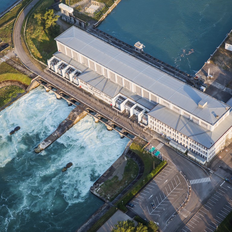 vue aérienne sur la centrale d'Ottmarsheim