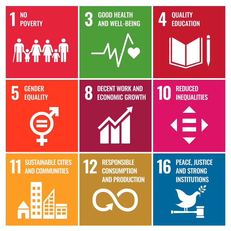 UN commitments 1, 3, 4, 5, 8, 10, 11, 12, 16