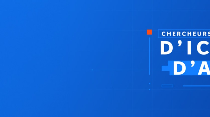 Bandeau bleu en dégradé avec le titre Chercheurs d'ici et d'ailleurs